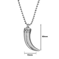 M Men Style Stylish Tiger Nail Shape Silver Plated Pendant Necklace Chain For Men And Women SPn2022408-thumb1