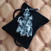 M Men Style Hindu Lord Bajrangbali Hanuman idol Monkey God of Devotion Locket With Grey Cotton Dori Pendant Necklace For Men And WomenSPn2022798-thumb3