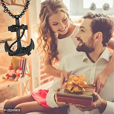 M Men Style Nautical Anchor Navy Mooring Rope Marine Rudder Sailor Jewelry? Black Stainless Steel And Metal Pendant Necklace Chain For Men And women Anish202204-thumb5