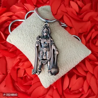 M Men Style Lord Hanuman Pawanputra Bajirang Bali Snake Chain Copper Zinc And Metal Pendant Necklace For Men And Women SPn20221061-thumb4