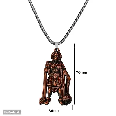 M Men Style Lord Hanuman Pawanputra Bajirang Bali Snake Chain Copper Zinc And Metal Pendant Necklace For Men And Women SPn20221061-thumb2