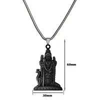 Shiv Jagdamba South Indian Lord Murugan Kartikeya ka Kumara Big Tamil Om VEL Gada Snake Chain Grey Zinc Metal Pendant Necklace For Men women-thumb1