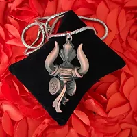 Shiv Jagdamba Lord Shiv Bholenath Trishul Damaru Snake Chain Copper Zinc Metal Pendant Necklace For Men women-thumb2