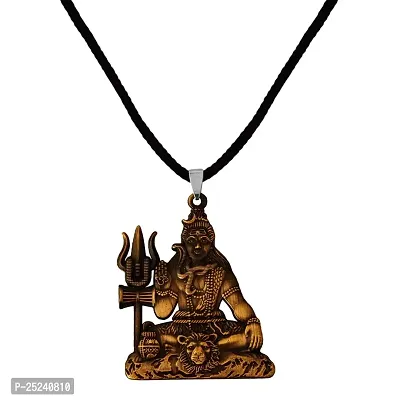 M Men Style Lord Shiv Shankar Mahadev Bholenath Trishul Damaru Cotton Dori Bronze Zinc And Metal Pendant Necklace For Men And Women SPn20221080-thumb0