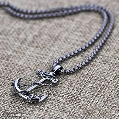 M Men Style Nautical Anchor Navy Mooring Rope Marine Rudder Sailor Jewelry? Black Stainless Steel And Metal Pendant Necklace Chain For Men And women Anish202204-thumb3