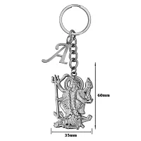 M Men Style Hindu Deity Powerful Mata Goddess Maha Kali Kalika Devi Initial Letter Alphabet - A Silver Zinc And Metal Keychain For Men And Women SKey2022382-thumb1