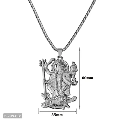 M Men Style Hindu Deity Powerful Mata Goddess Maha Kali Kalika Devi Unique Snake Chain Silver Zinc And Metal Pendant Necklace For Men And Women SPn20221067-thumb2