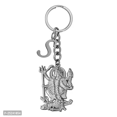 M Men Style Hindu Deity Powerful Goddess Maha Kali Initial Letter Alphabet - S Silver Zinc And Metal Keychain For Men And Women