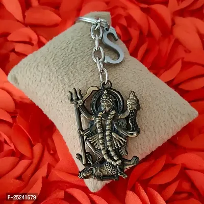 M Men Style Hindu Deity Powerful Goddess Maha Kali Initial Letter Alphabet - S Bronze Zinc And Metal Keychain For Men And Women-thumb3