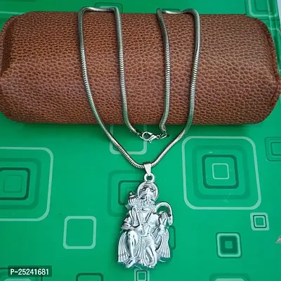 Shiv Jagdamba God Hanuman Pendant for Men  Women Lord Bajrang Bali Locket for Good Health  Wealth 22 inch Snake Chain-thumb3