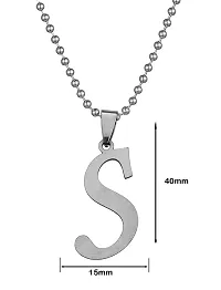 Uniqon Unisex Metal Fancy  Stylish Trending Name English Alphabet 'S' Letter Locket Pendant Necklace With Ball Chain For Men's And Women's-thumb1