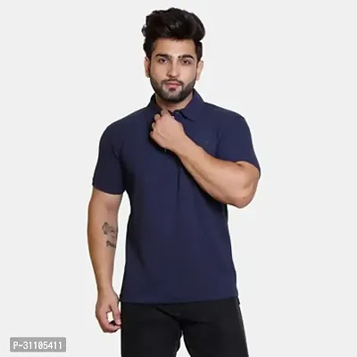 Blue Smart Zipper Polo-thumb0