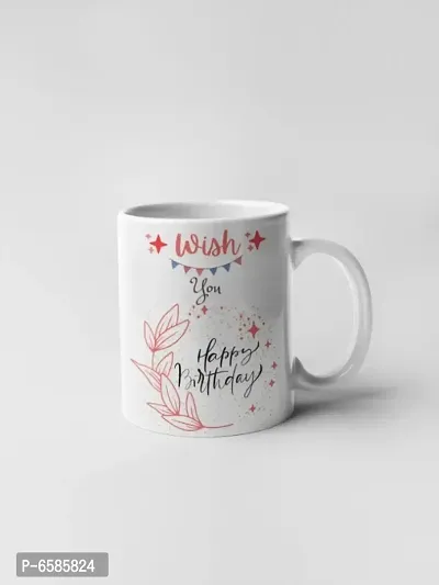 Easy Way Prints Happy Birthday White Ceramic Coffee Mug  (330 ml)