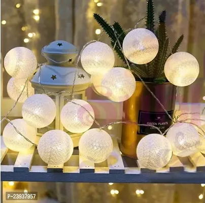 16 L Cotton Ball W w String Lights