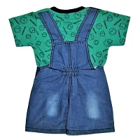 Wise Guys Baby Boys  Baby Girls Party(Festive) Dungaree Set (Green)-thumb1