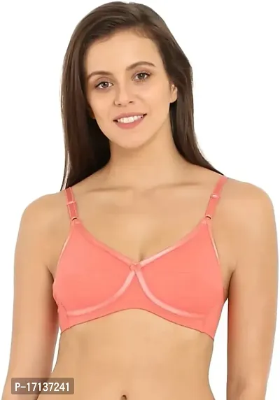 Stylish Orange Cotton Solid Bras For Women-thumb0