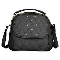 Stylish Grey PU Solid Sling Bags For Women-thumb2