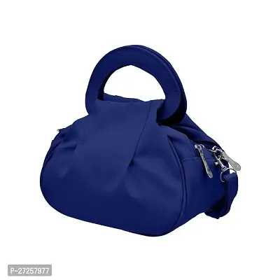 Stylish Navy Blue PU Solid Sling Bags For Women-thumb2