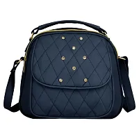 Stylish Blue PU Solid Sling Bags For Women-thumb2