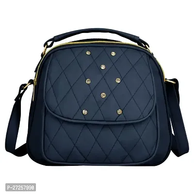 Stylish Blue PU Solid Sling Bags For Women-thumb3