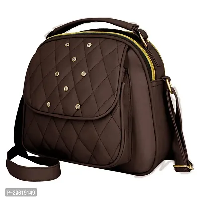 Stylish Brown PU  Sling Bags For Women-thumb0