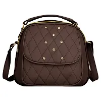 Stylish Brown PU Solid Sling Bags For Women-thumb2