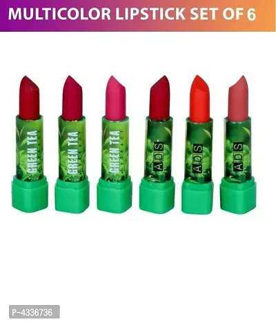 ADS Green Tea Multicolour Beautifull Lipstick (Pack Of 6)-thumb3