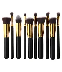 Skinplus Natural Makeup Brush Set Of 10 (Black) Natural Foundation Brush, Mineral Powder Brush 100 Gm-thumb1