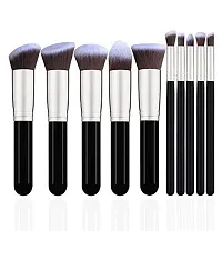 Skinplus Synthetic Makeup Brush Set Of 10 (Black) Synthetic Foundation Brush Pack Of 1 - 80 Gm-thumb2