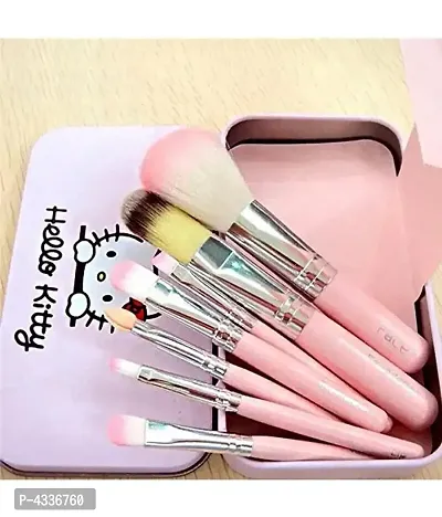 Hello Kitty Imported Professional Makeup Brushes Synthetic Set Of 7-thumb3