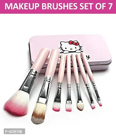 Hello Kitty Imported Professional Makeup Brushes Synthetic Set Of 7-thumb1