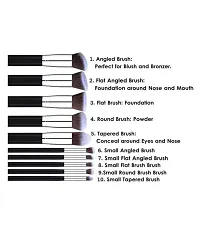 Skinplus Synthetic Makeup Brush Set Of 10 (Black) Synthetic Foundation Brush Pack Of 1 - 80 Gm-thumb1