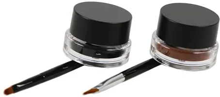 Black And Brown Gel Eyeliner With Eyelash And Eyelash Glue (3 Items In The Set-thumb2