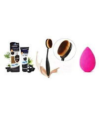 Beauty Blender, Contour Brush, Charcoal Face Mask Cream 130 Gm Pack Of 3-thumb2