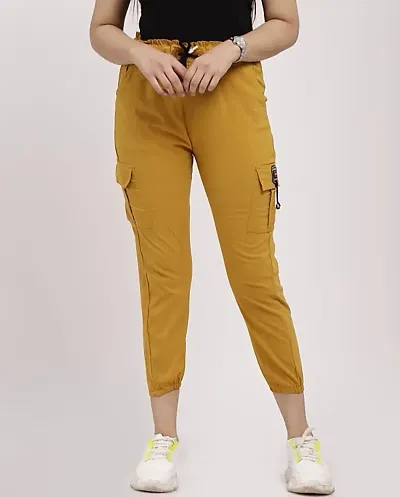 Elegant Blended Solid Joggers For Women