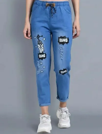 Printed Mid Rise Regular Fit Jeans