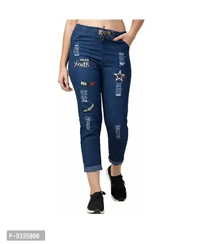 Trendy Denim Printed Jegging For Women-thumb0