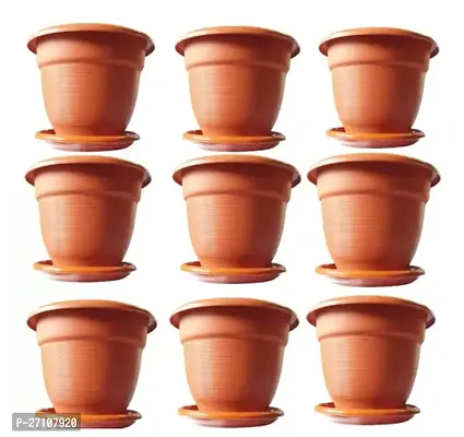 Plastic Flower Pot For Home Decoration-Pack Of 9