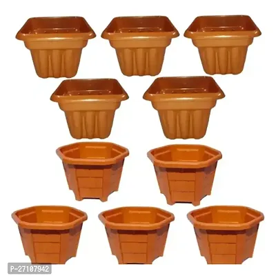 Plastic Flower Pot For Home Decoration-Pack Of 10-thumb0