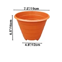 Plastic Big Size Gamla for Plants / Round Planter Container Set Red / Stylish and Attractive Pot (Pack of 5)-thumb1