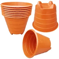 Plastic Big Size Gamla for Plants / Round Planter Container Set Red / Stylish and Attractive Pot (Pack of 5)-thumb3