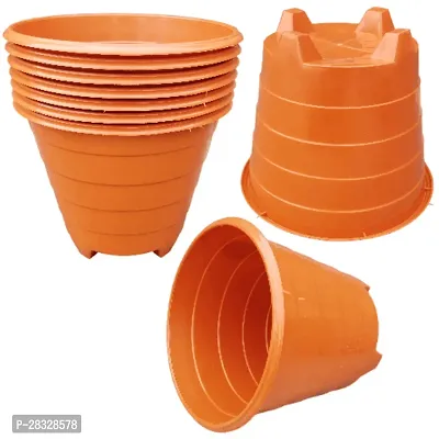Plastic Big Size Gamla for Plants / Round Planter Container Set Red / Stylish and Attractive Pot (Pack of 5)-thumb4