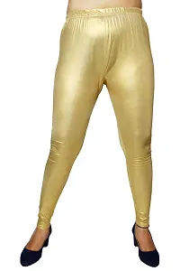 PINKSHELL Shimmer FOIL Glittery Legging for Women (2XL, Light Golden)-thumb3