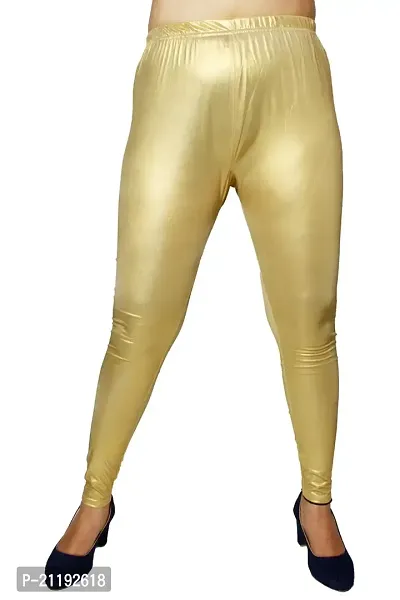 PINKSHELL Shimmer FOIL Glittery Legging for Women (2XL, Light Golden)-thumb4