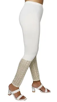 PINKSHELL Elegant Zari Lace Legging for Womens (L, White)-thumb3