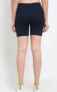 Pinkshell Soft and Skinny Cycling/Yoga/Casual Shorts for Girls/Women/Ladies Briefs (Medium, Navy Blue)-thumb2