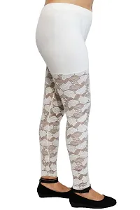 PINKSHELL Women?s Straight Fit Designer Full lace Ankle Length Legging/Elegant Women Solid viscou Lycra Super Quality Sexy net Keeps You Look hot, Fancy/Elegant Legging (XL, White)-thumb2