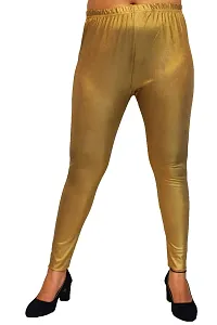 PINKSHELL Shimmer Ankle Length Pajami, Golden Shimmer/Trendy Regular fit Legging, Shinney fit Western Style Stretch Knit for Girls/Women, Fancy Stylish for Ladies (3XL, Gold Mine)-thumb3