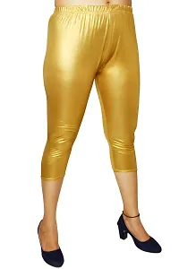 PINKSHELL Women Glittery Shimmer Foil Capri (4XL, Bright Golden)-thumb4