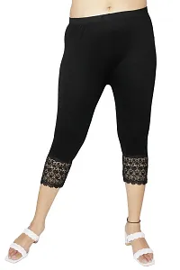 PINKSHELL Stylish GPO Net Bottom Capris for Womens (XL, Black)-thumb3